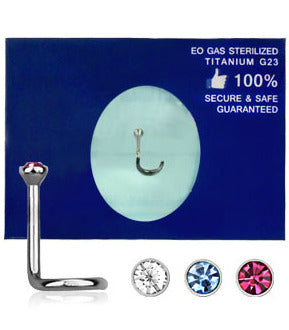 Yksittäispakattu Steriili Nenäkoru 1.5mm Strass Titaani