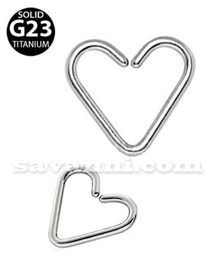 1.2mm Sydän Lävistysrengas Titaani