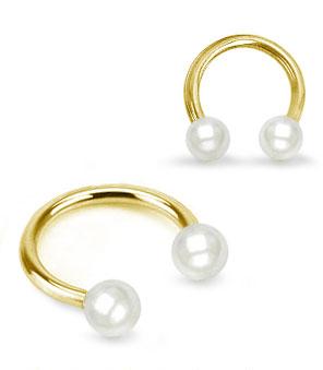 Circular barbell pearl balls