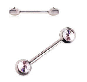 Nipple piercing flat zircon