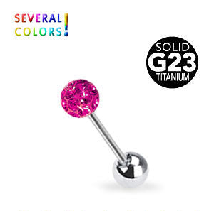 Barbell titanium crystal ball