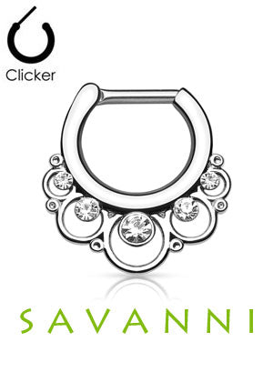 Septum Rengas Floral Round Gems