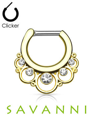 Septum Rengas Floral Round Gems